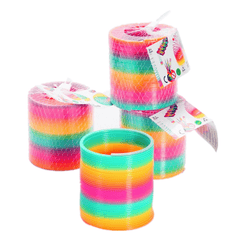 Plastic Rainbow Circle Folding Coil Colorful Spring Children Funny Classic Toy Development Toys Gift