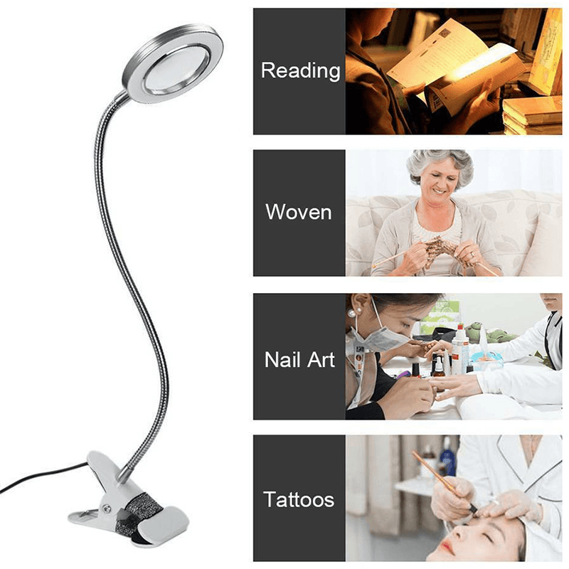 LED Tattoo Lamp Beauty Mirrors Lamp Magnifying Glass Cold Light Clip Lamp