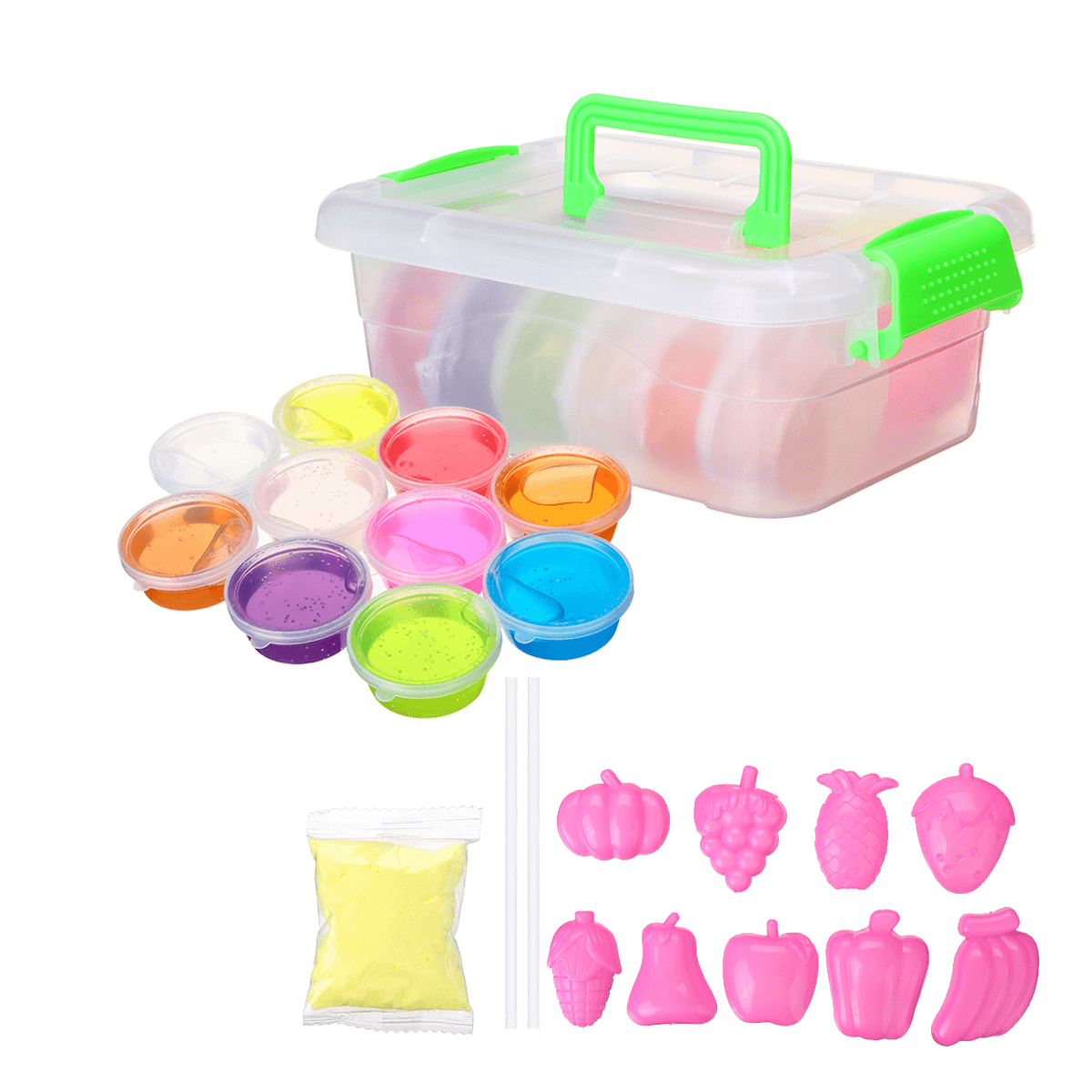 DIY Crystal Slime Kit 10 Colors Fluffy Clay Stress Relief Soft Plasticine Toys