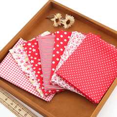 Red Cotton 7 Assorted Pre Cut 10" Squares Quilt Fabric DIY Craft Sewing New