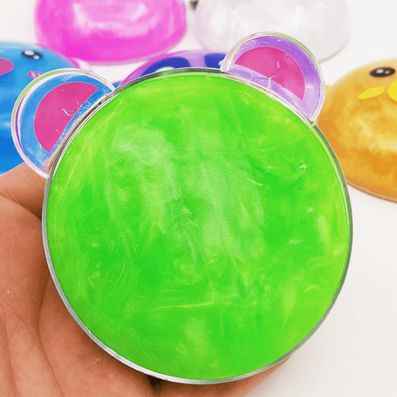 6PCS DIY Colorful Animals Slime 8Cm Crystal Mud Putty Plasticine Blowing Bubble Toy Gift