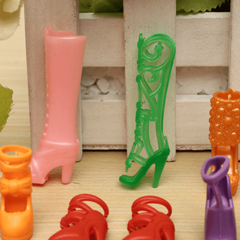 40 Pairs Different High Heel Shoes Boots Accessories Doll House