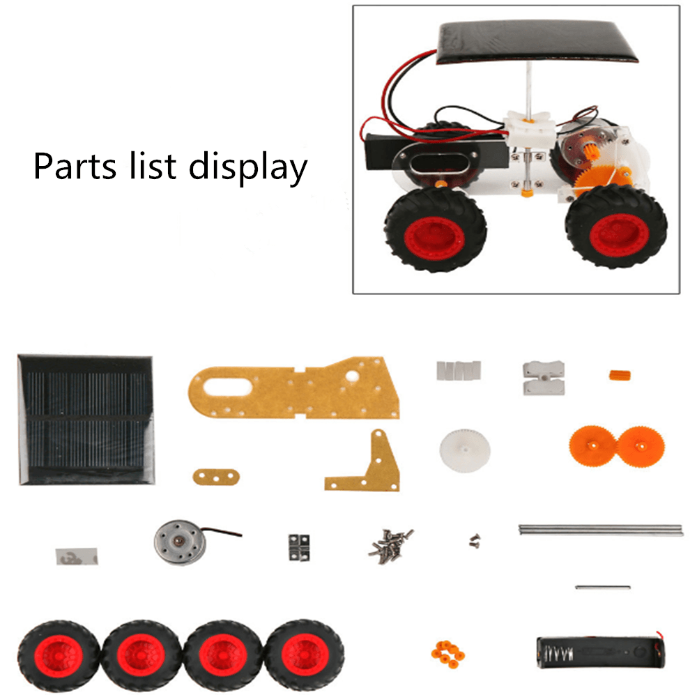 Coche híbrido eléctrico Solar DIY, coche mecánico eléctrico Manual, tecnología de producción pequeña, juguete con energía Solar