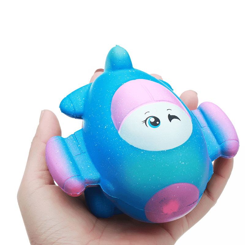 Taburasa 12CM Cute Galaxy Airplane Plane Squishy Slow Rising Squeeze Toy Kids Gift with Packaging