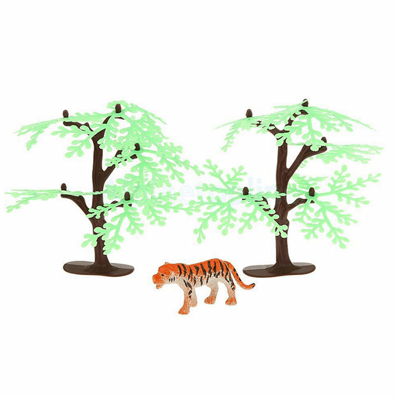 68PCS Kunststoff Bauernhof Hof Wilde Tiere Zaun Baum Modell Kinder Spielzeug Figuren Spielen Neue