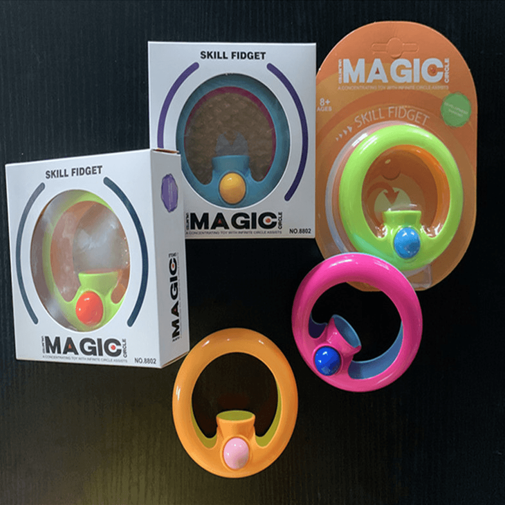 Random Color Creative Intellectual Magic Circle High Speed Turning Bead Circle Decompression Novelties Toy for Kids Gift