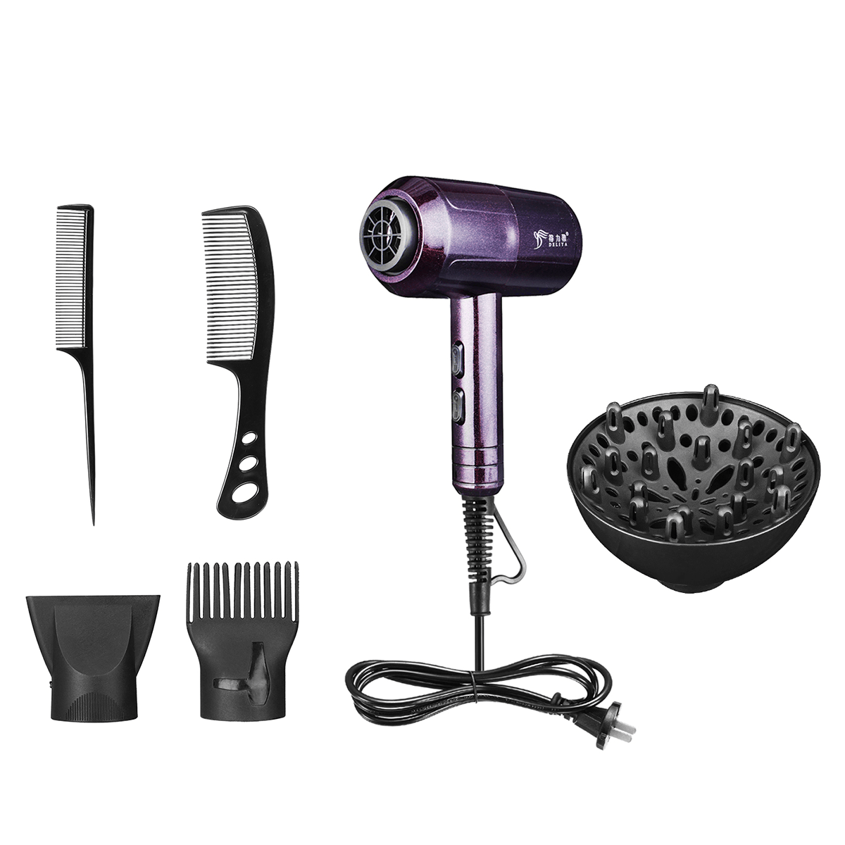 2000W Professional Hair Dryer Hot Cold Blow Fast Heat Powerful Blower Low Noise