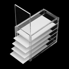 5 Layer Clear Eyelash Storage Acrylic Box Cosmetic Organizer Eyelashes Glue Pallet Holders