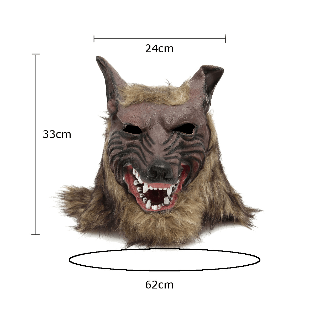 1/2PC Latex Rubber Wolf Head Hair Mask Werewolf Gloves Party Scary Halloween Cosplay