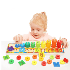 Topbright-6540 Blocks Montessori Classic Math Rainbow Donuts Box Educational Toys for Kids