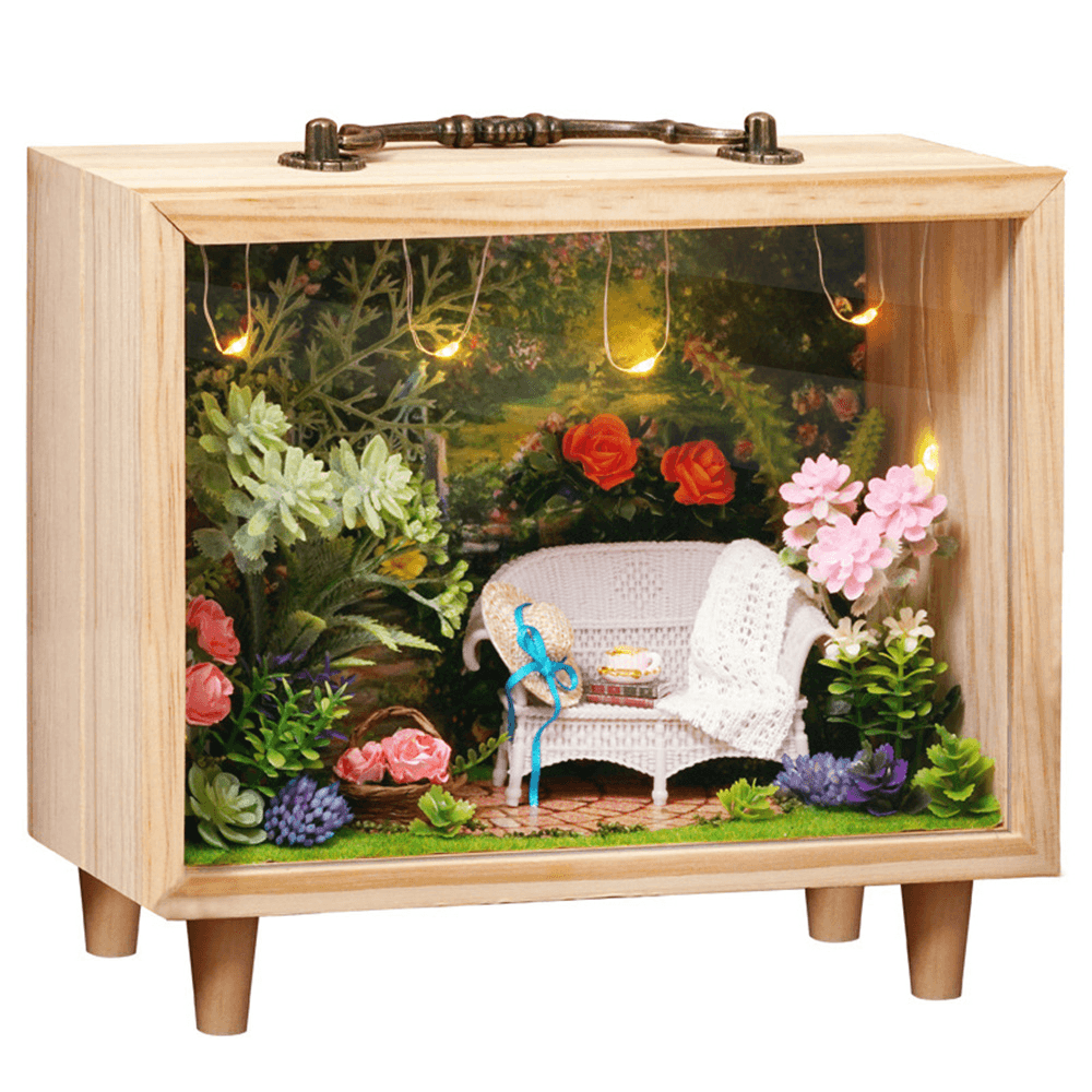 CUTEROOM DIY caja de madera serie Hanamaji trilogía casa de muñecas modelo juguete regalo decoración para novia y niño