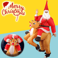 Christmas Party Home Decoration Inflatable Ride Deer Santa Claus Costume Toys Props for Kids Gift