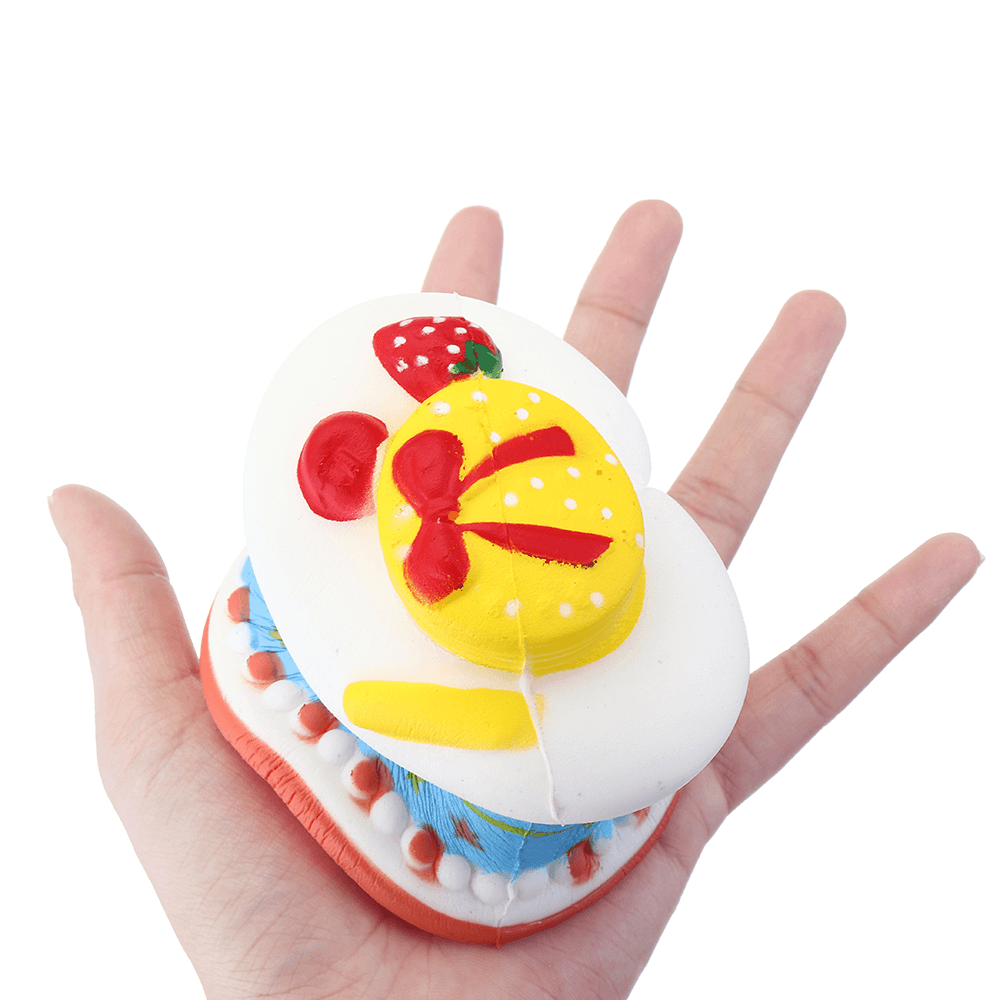 Strawberry Cream Cake Squishy 8*8CM Jumbo Slow Rising Rebound Toys with Packaging Gift Collection