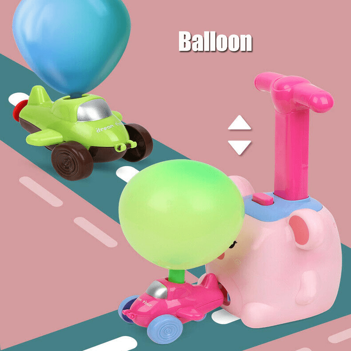 Trägheitsballonwerfer und angetriebenes Auto-Spielzeugset, Spielzeug, Spiel, Geschenk für Kinder, Experimentieren