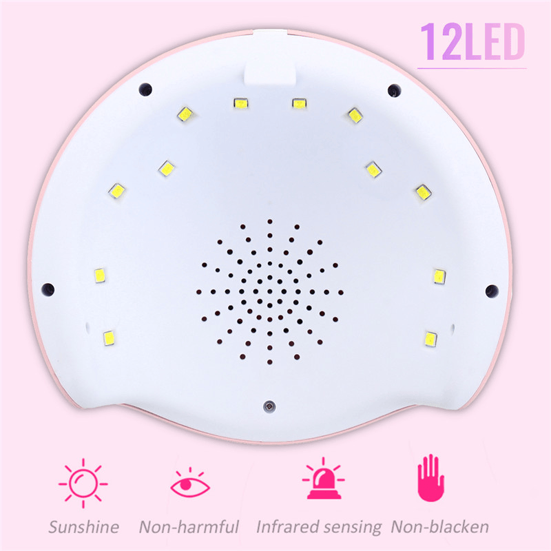 24W 12Leds UV Nail Lamp Smart Sensing Gel Nails Polish Dryer Manicure