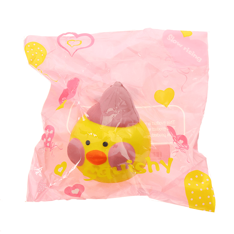 Gelbe Ente Squishy, ​​10 x 8,5 x 9 cm, langsam aufsteigend, mit Verpackung, Sammlung, Geschenk-Stofftier