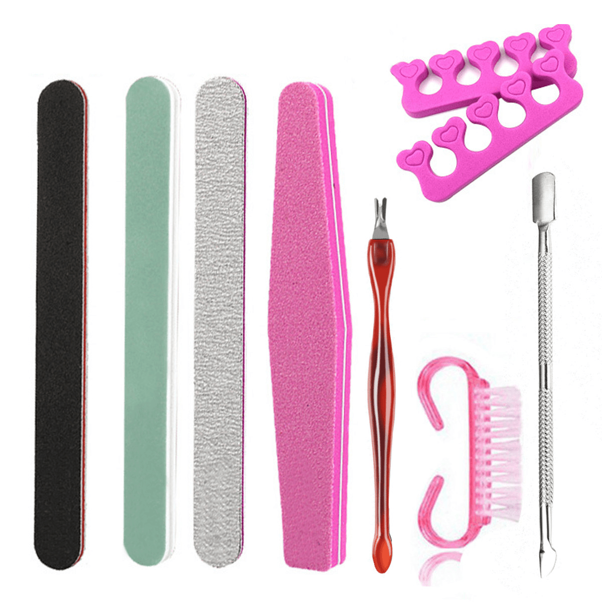 9Pcs Manicure Tool Nail File Dead Skin Fork Polishing Strip Polished Nail Set