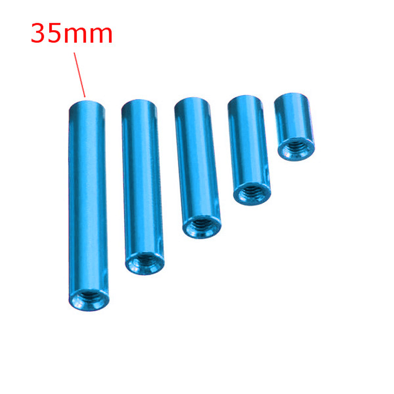 Suleve™ M3AR7 M3 Aluminum Alloy Standoff Studs 10-35Mm Blue round PCB Board Spacers Standoffs 10Pcs