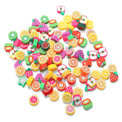 100PCS DIY Slime Accessories Decor Fruit Cake Flower Polymer Clay Toy Nail Beauty Ornament