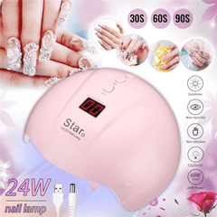 24W 12Leds UV Nail Lamp Smart Sensing Gel Nails Polish Dryer Manicure