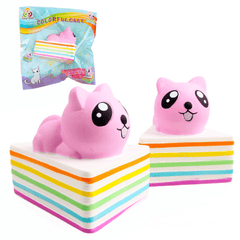 Sanqi Elan Triangle Rainbow Cat Squishy 13*10*10.5CM Licensed Slow Rising with Packaging Collection Gift