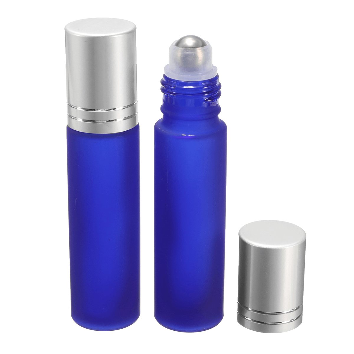 5PCS 10Ml 1/3Oz Cobalt BLUE ROLL on GLASS BOTTLE ESSENTIAL OIL Roller Ball