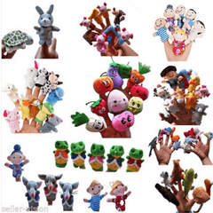 Family Finger Puppets Soft Cloth Animal Doll Baby Hand Toys for Kid Children Educational Gift