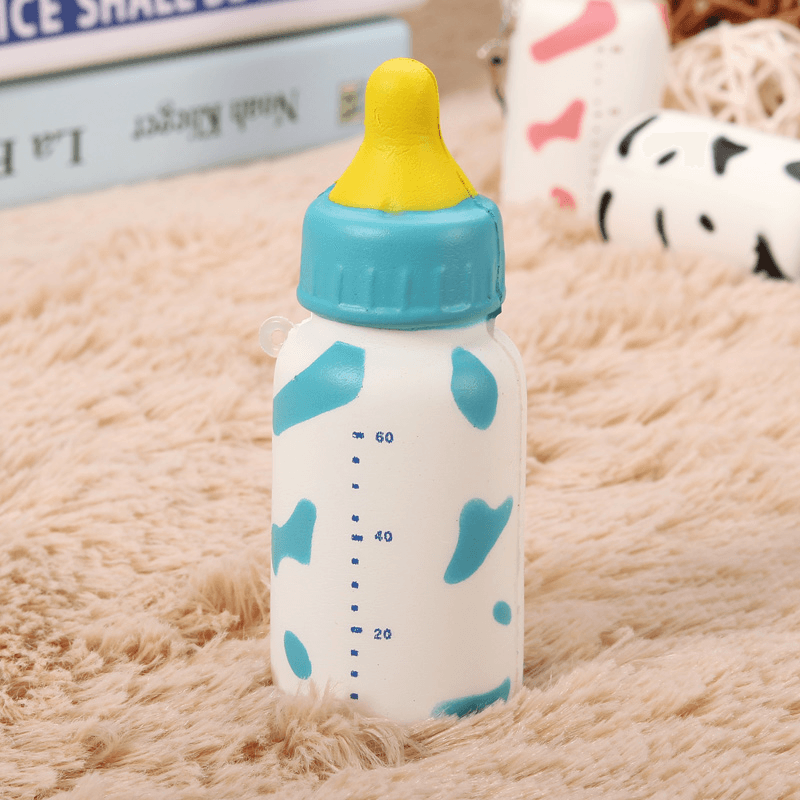 Squishy Milk Nursing Bottle Toy Cute Kawaii Phone Bag Strap Pendant 10X4Cm