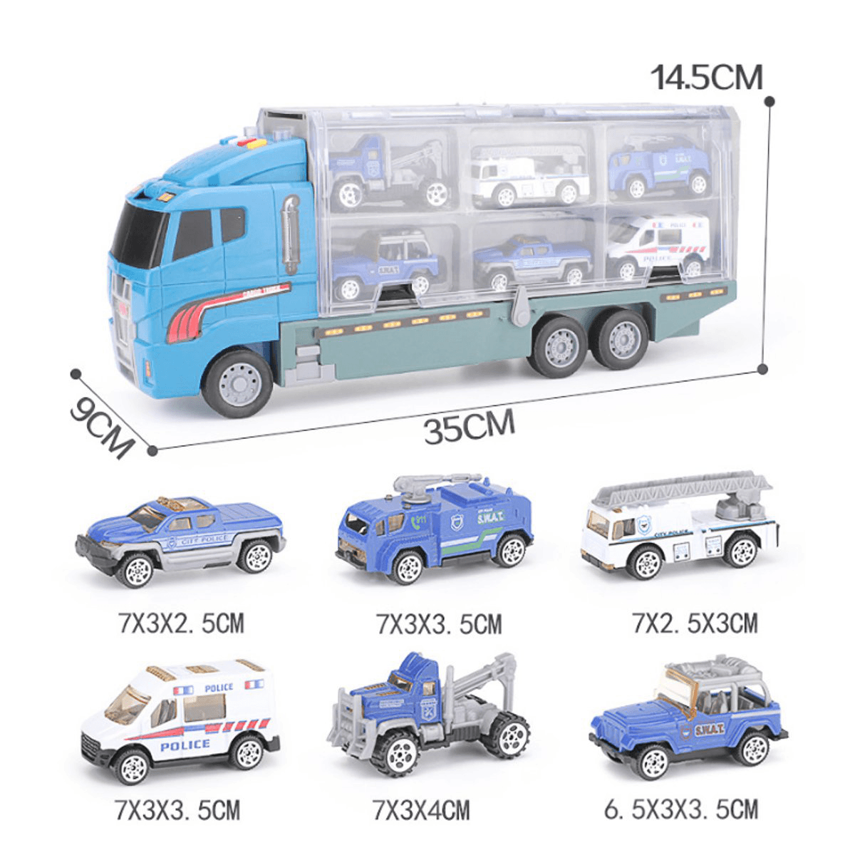 7PCS Large Construction Truck Excavator Digger Kid Diecast Model Toy Demolition Vehicle Car