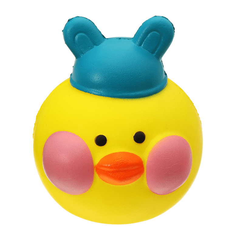 Gelbe Ente Squishy, ​​10 x 8,5 x 9 cm, langsam aufsteigend, mit Verpackung, Sammlung, Geschenk-Stofftier