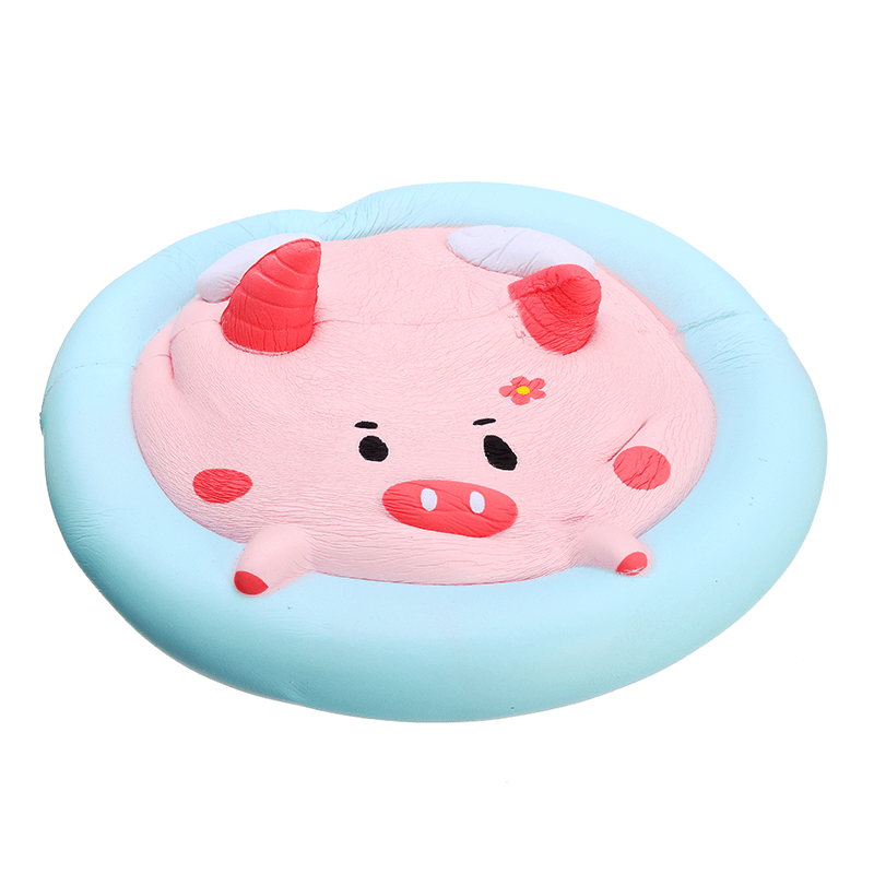 Yunxin Squishy Jumbo Piggy 16Cm Pig Wearing Lift Buoy Slow Rising Cute Collection Gift Decor Toy