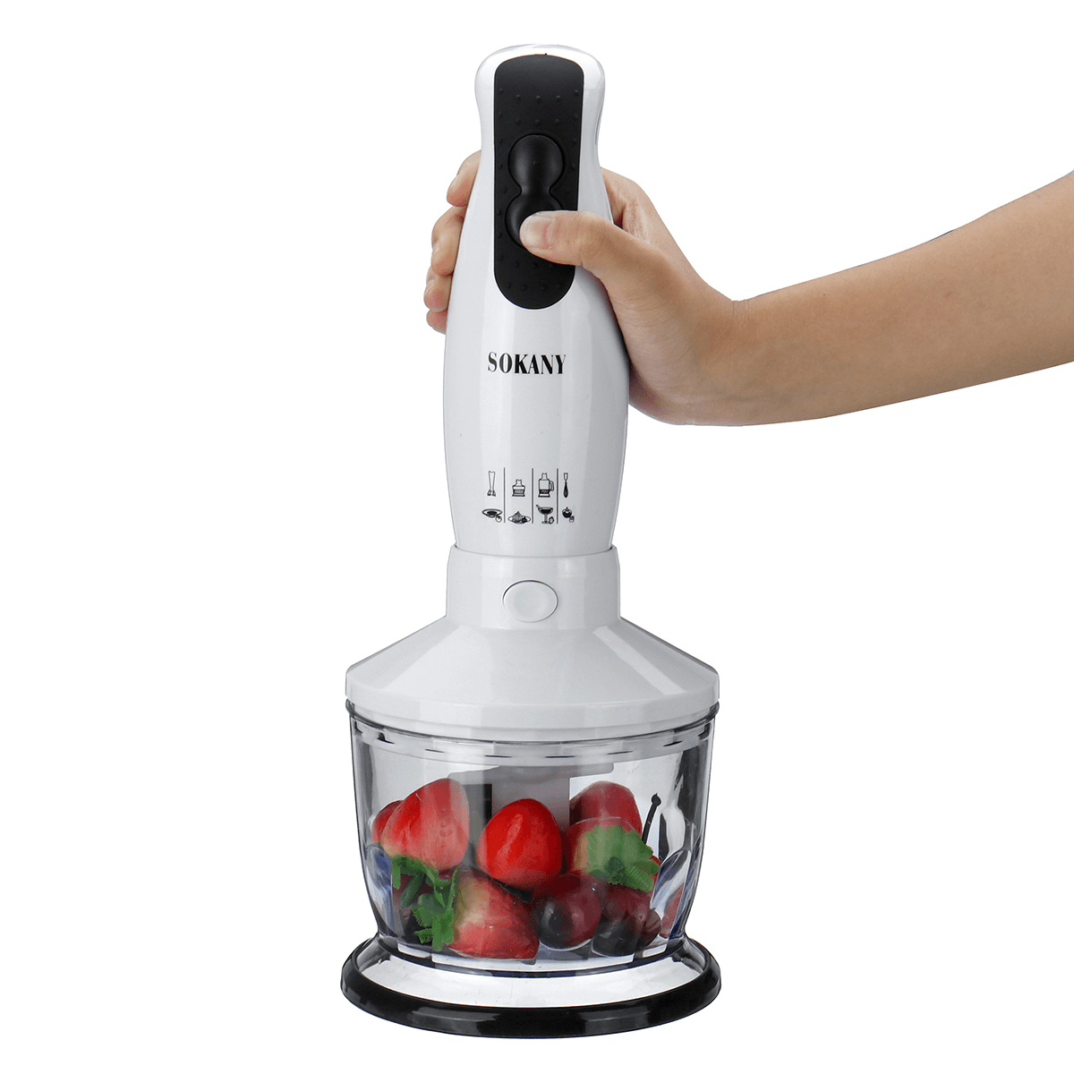 600W Portable Electric Blender Stick Whisk Juicer Mixer Handheld Vegetable Meat Grinder Food Chopper