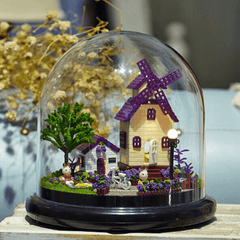 1:32 Cuteroom Puppenhaus Miniatur Provence Haus DIY Kit mit Abdeckung und LED