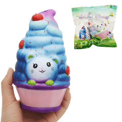 Leilei Cat Ice Cream Squishy 12CM Slow Rising with Packaging Collection Gift Soft Toy