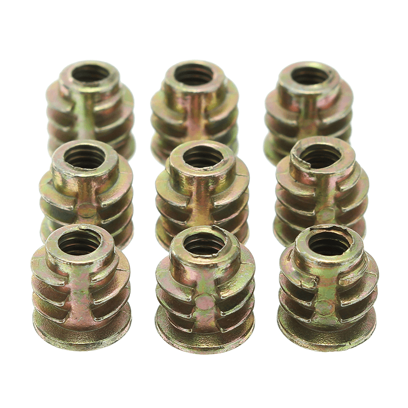 Suleve M6ZN1 50Pcs M6 Zinc Alloy Wood Furniture Hex Socket Drive Head Screw-In Threaded Insert Nut 8Mm-25Mm