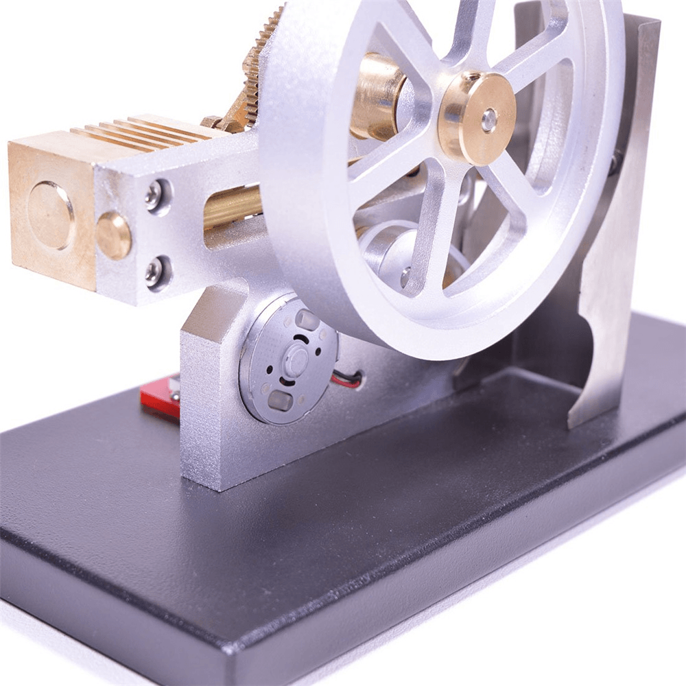 Enjomor Horizontal Gear Drive Hot Air Stirling Engine LED Electricity Generator Model with Voltmeter