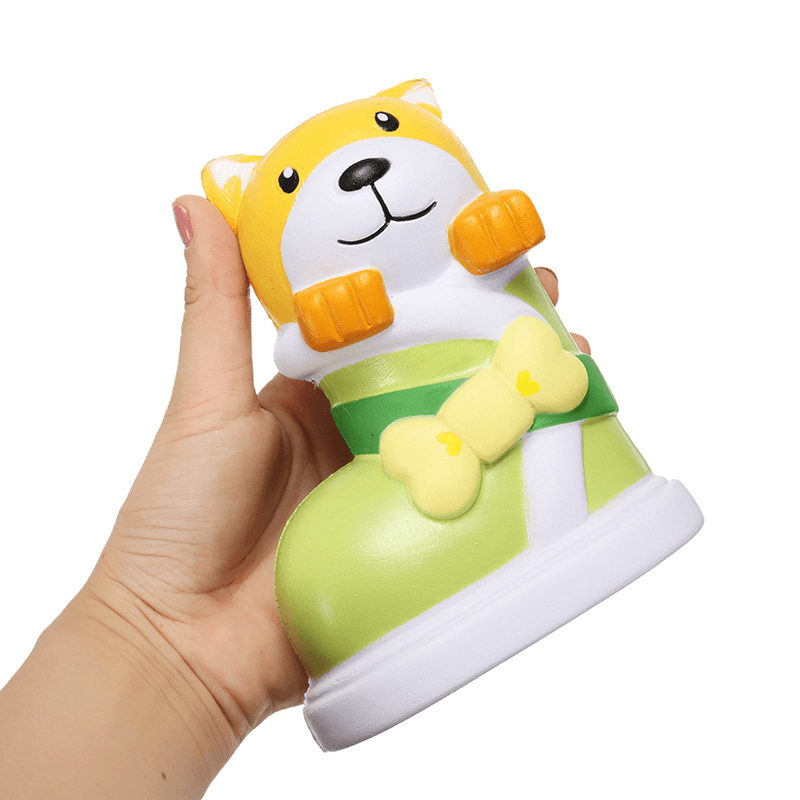 Squishyshop Puppy in Boots Jumbo Dog Shoes Squishy Slow Rising with Packaging Collection Gift Decor