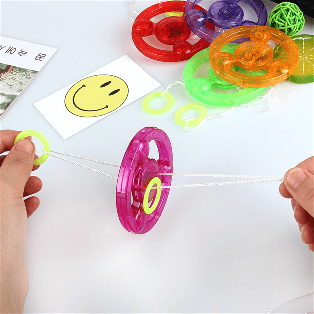 Pull String Flashing Flywheel Flashing Top Childhood Classic Toy for Kids and Adluts