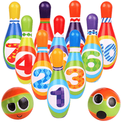 12PCS Cute Mini Bowling PU Soft Indoor Sport Play Games Safe Foam Kids Bowling Children Indoor Sport Family Funny Game Toy Gift