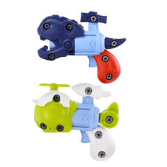 DIY Disassembly Dinosaur/Airplane Guns Play Set Model Blocks Assemble Educational Toy for Kids Gift