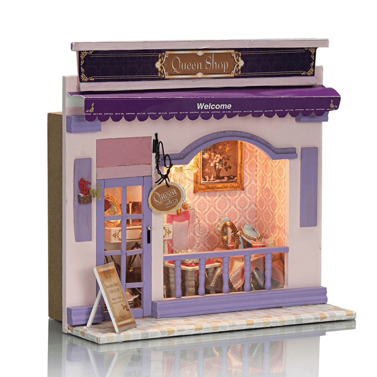 Wooden Multi-Style 3D DIY Handmade Assemble Doll House Miniature Kit with Furniture LED Light Education Toy for Kids Gift Collection