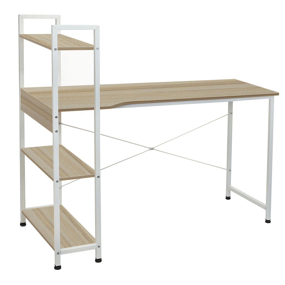 Escritorio para ordenador portátil, escritorio para escribir, mesa de estudio, estantería, estación de trabajo de escritorio con estantes de almacenamiento, muebles de oficina para el hogar