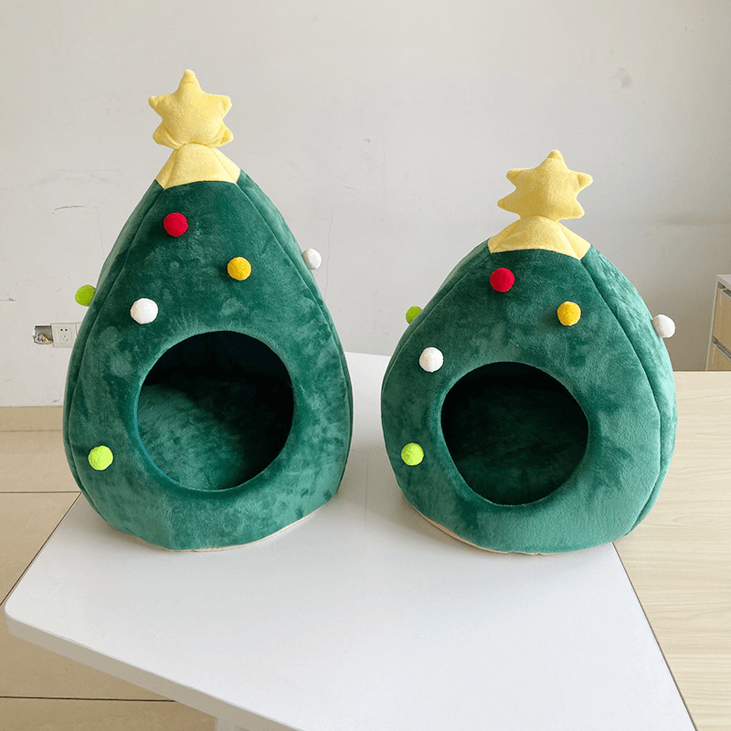 Christmas Tree Cat Litter Kennel Winter Warm Pet Nest Winter Cat House Pet Supplies Pet Bed