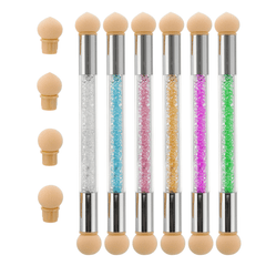 6Pcs Nail Tool Gradient Pen Halo Pen Light Therapy Point Color Glue Sponge Pen Double Head