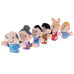 6 Pcs/Lot Stuffed Plush Toy Family Finger Puppets Set Boys Girls Educational Hand Toy Bedtime Story