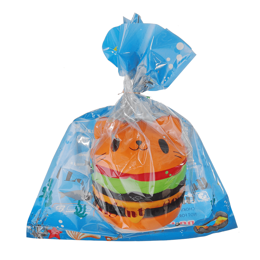 Sanqi Elan Huge Cat Burger Squishy 8.66'' Humongous Jumbo 22CM Soft Slow Rising with Packaging Gift Giant Toy