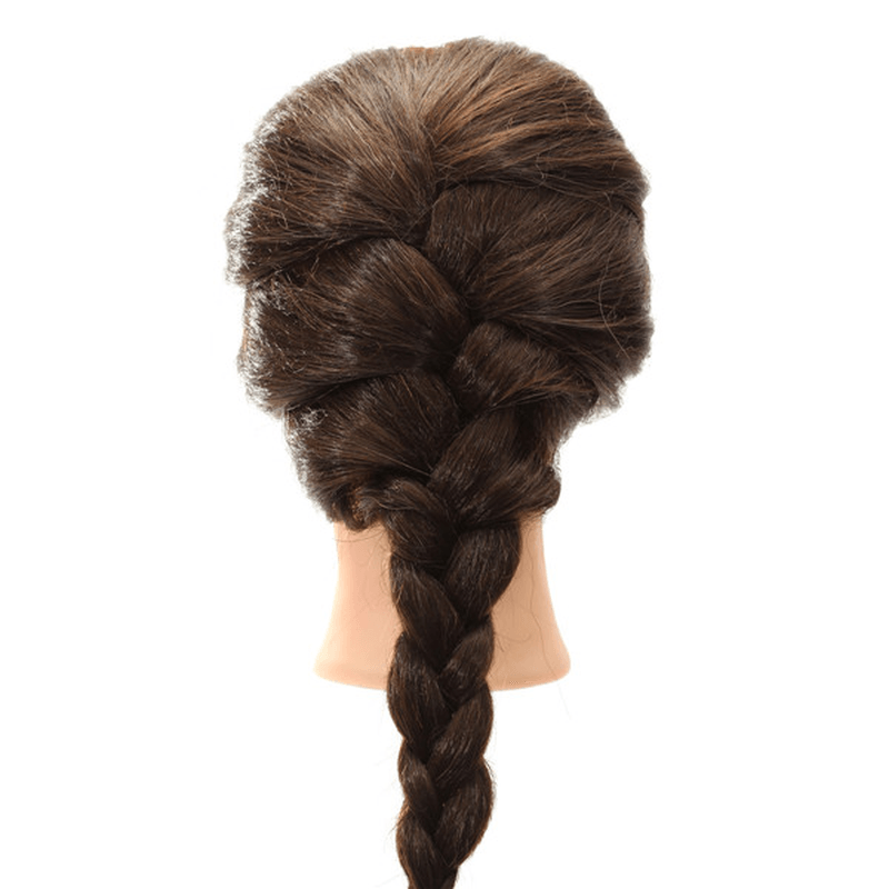 18 Inch Long Real Human Hair Practice Models Hairdressing Training Head with Clamp