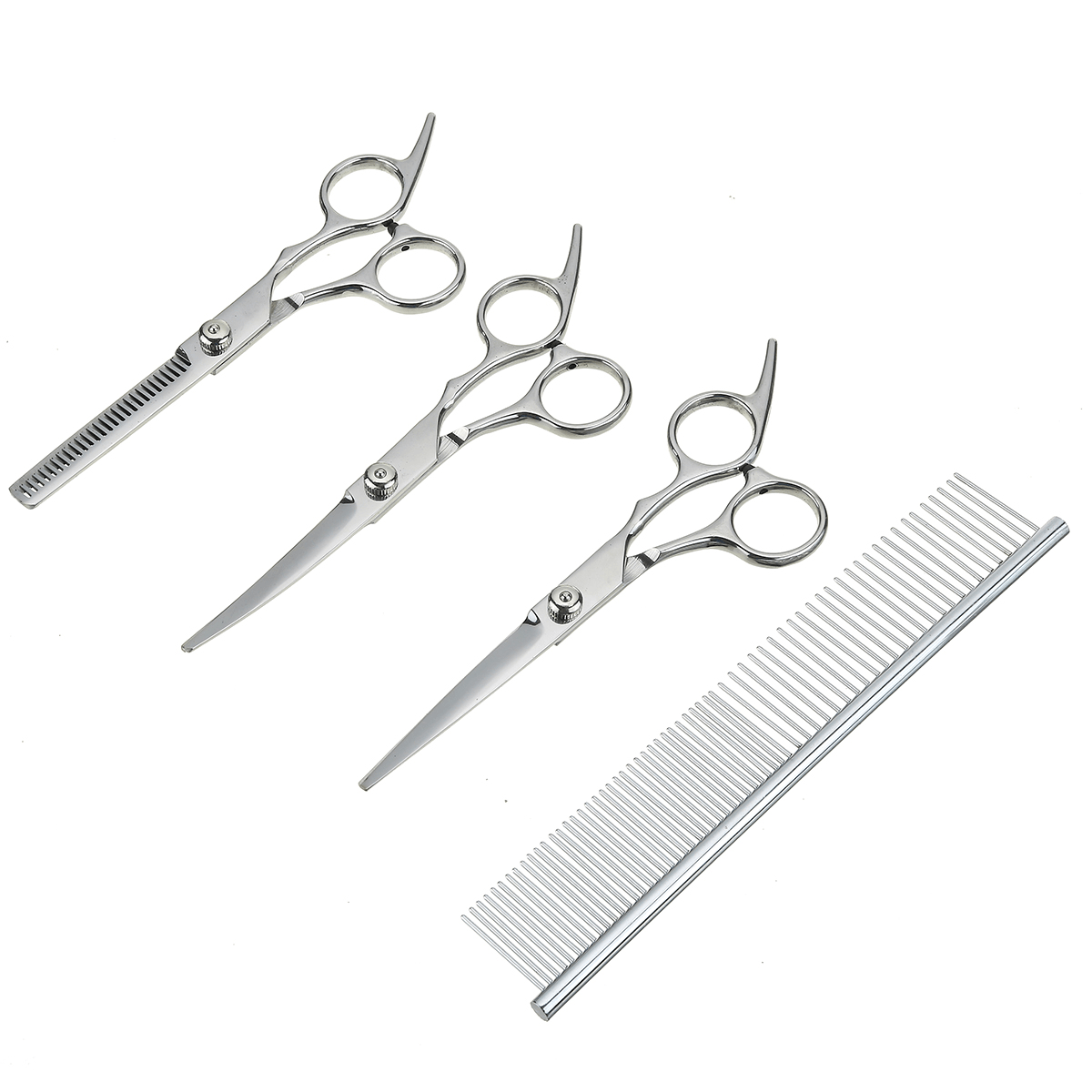 7" Professional Pet Dog Grooming Scissors Shear Hair Cutting Set Curved Tool Kit