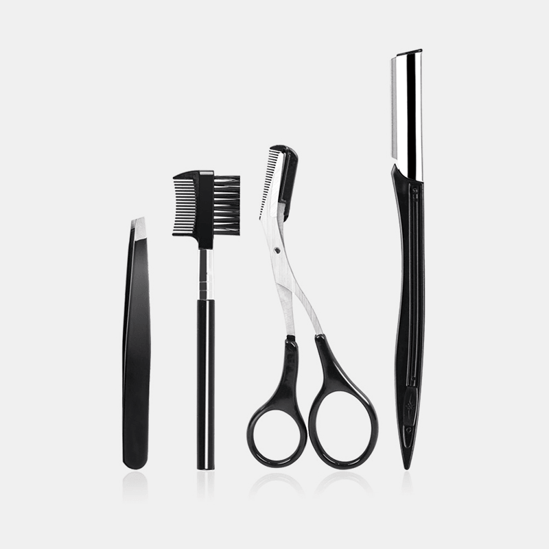 4 Pcs Eyebrow Trimmer Suit Stereoscopic Cutting Eyebrow Skin Care Clip Comb for Girls