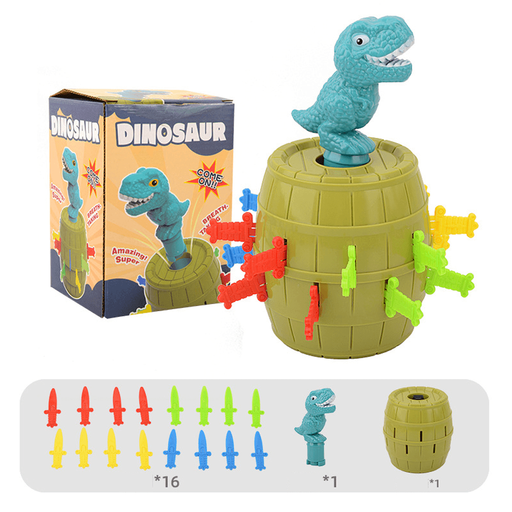 Dinosaur Bucket Game 3D Puzzle Tricky Barrel Plug Party Funny Table Game Decompression Novelties Toy for Kids Gift